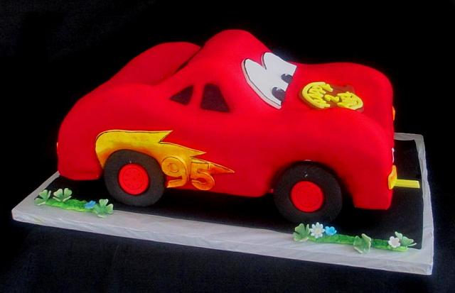 Cars Children Birthday Cake Side