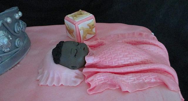 Baby Shower Sleeping Baby Gumpaste Close Up