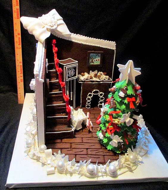 GingerbreadHouse2012GeorgeEastmanExhibitSideViewWithRuler