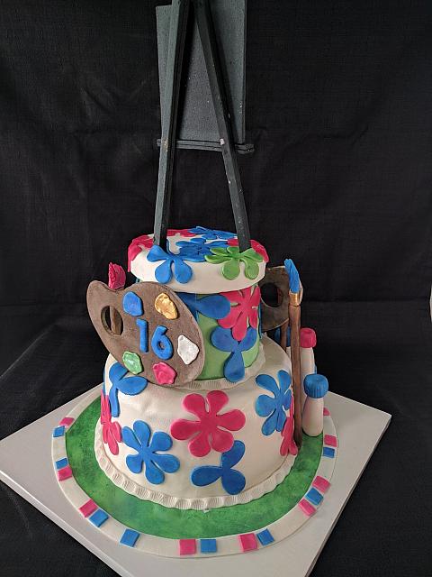 ArtThemeCakeShowingBackView