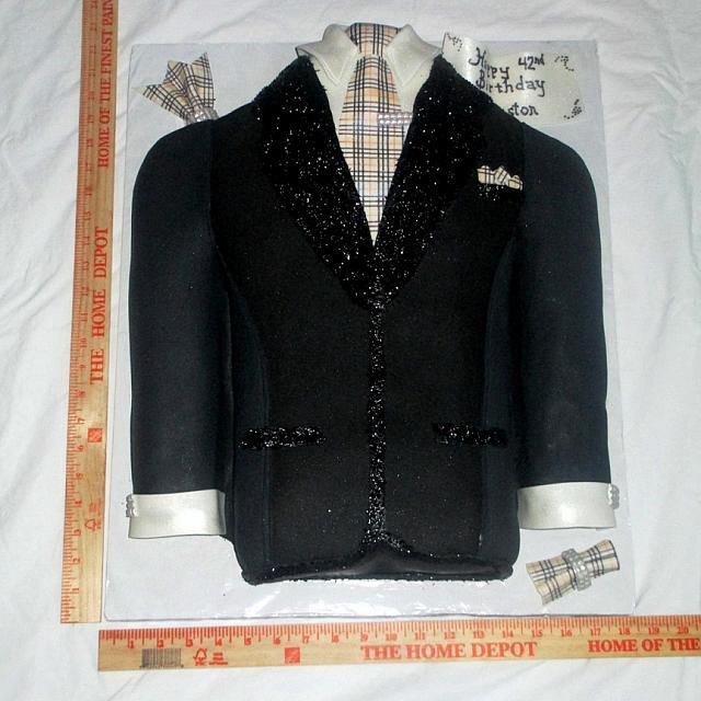 MensBlackSuitCakeBurberryShirtWithMeasurements