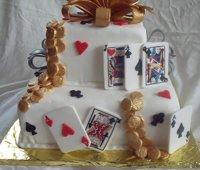 Poker Cake Or Playing Card Cake CloseUp 2