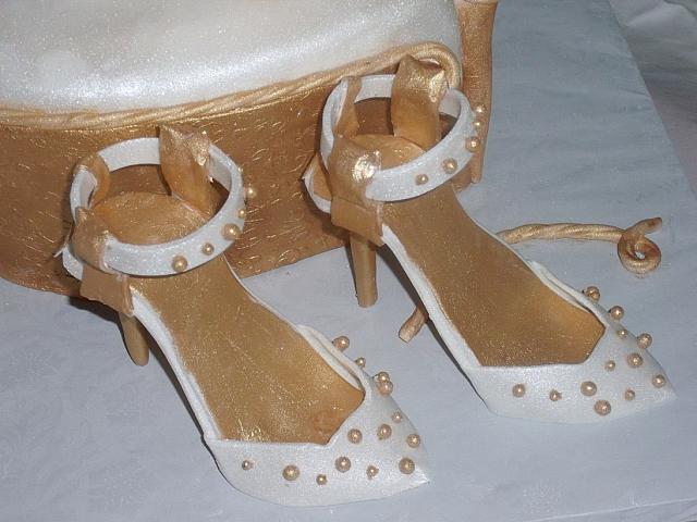 Edible gumpaste shoes close up view 1