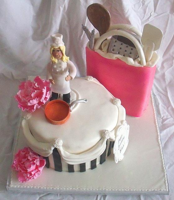 Chef, Kitchen, Cooking Theme Cake view 4