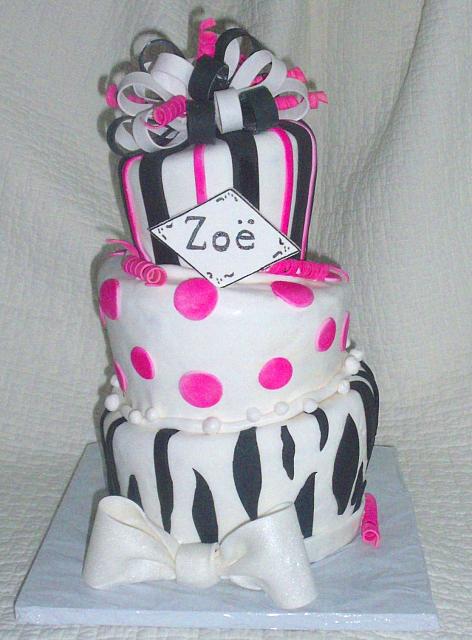 WhimsicalTopsyTurvyZebraHotPinkFondantCakeMain