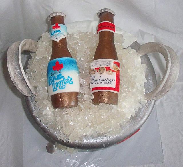 Edible Beer Bottles Budweiser Labatt top view