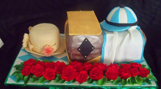Kentucky Derby Horse Race Theme Fondant Cake front view