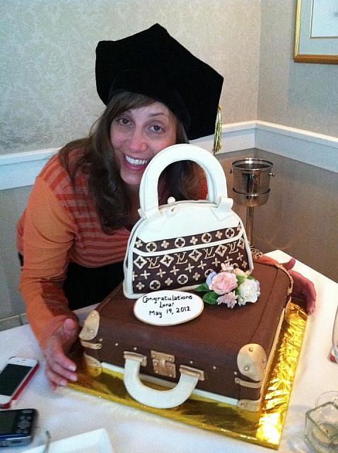 Lora M. with her cake