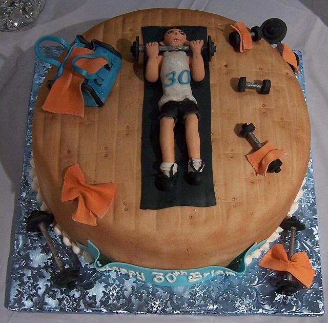 Weight Lifting novelty cake for Brian Moroni