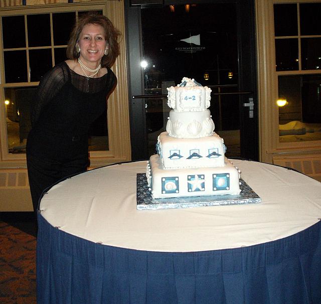 Tanya Standing With Nautical Cake