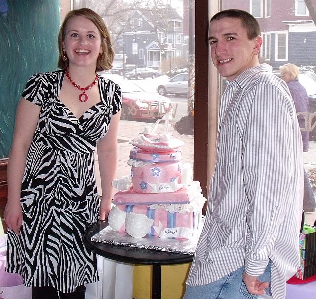Bridal Shower Tiered Present with the bride Lacy And her husband