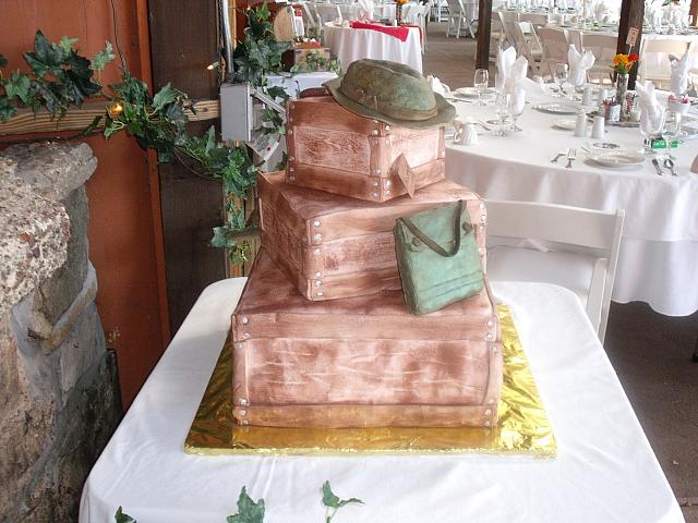 Indiana Jones Wedding Cake view with reception area