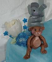 Pregnant Baby Shower close up of Elephant and Monkey