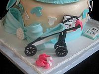 Edible Jogging Stroller and Running Shoes Close Up