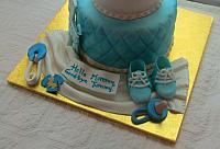 BabyShowerBoyBlueShoesSafetyPinPacifierShirtGumpasteDecorations