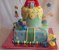 Elmo On Whimsical Cake close up of bottom tiers