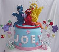 SesameStreetBirthdayCakeForChildGumpasteFigureCloseups