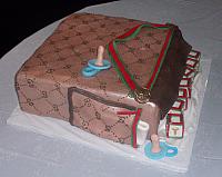 Gucci Baby Diaper Bag Cake for Baby Shower side view