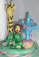 Safari Or Zoo Edible Gumpaste Giraffe, Monkey, and Circus Elephant view 1