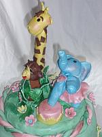 Safari Or Zoo Edible Gumpaste Giraffe, Monkey, and Circus Elephant view 2
