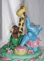Safari Or Zoo Edible Gumpaste Giraffe, Monkey, and Circus Elephant view 3