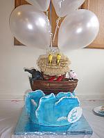 Noah's Ark Cake on Ocean with Waves