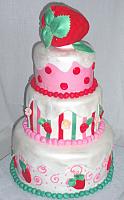 Strawberry Shortcake Theme Tiered Cake