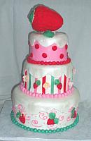 Strawberry Shortcake Themed Tiered Cake view 1