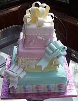 Baby Shower Cake as Tiered Present Cake