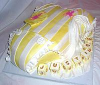 Baby Onesie Yellow White Polo Baby Shower Fondant Cake view 2
