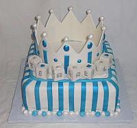 Baby Shower Crown For Boy Fondant Cake