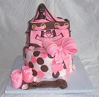 Baby Shower Juicy Couture Diaper Bag Fondant Cake main view