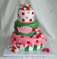 Strawberry Shortcake Baby Shower For Girl Fondant Cake