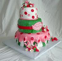 Strawberry Shortcake Baby Shower For Girl Fondant Cake view 1