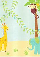 Invitation used to design jungle or safari cake with banana trees.