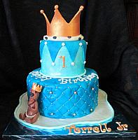 Baby Boy First Birthday Crown For A King Fondant Cake with Gumpaste Baby Bear