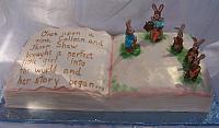 Peter Rabbit Book Cake with gumpaste rabbit figures