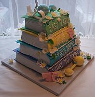 Baby Shower Cake Baby Books Side view