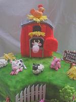 Farm Cake With Barn Close Up