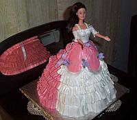 Doll Cake with Large Ruffled Train