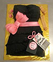 Black Dress Party Fondant Cake