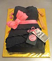 BlackPartyDressFondantCakeView1