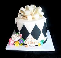 Classic Black and White Celebration Cake for Esther