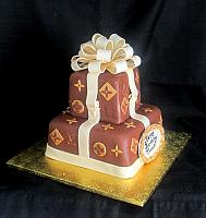 Designer Fashion Themed Stacked Presents Cake