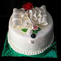 Feminine Ruffle Flowers Jewelry Fondant Cake