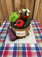 Garden Theme Fondant Cake With Vegetables and Flowers
