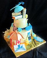 GraduationCakeMultiThemeSportsChineseDogLeftSide
