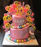 Hippie or Sixties Theme Topsy Turvy Fondant Cake