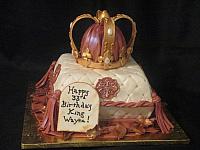 KingCrownOnPillowManBirthdayCakeFront