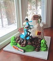 Sports Theme Skiing, Four Wheeling Retirement Cake